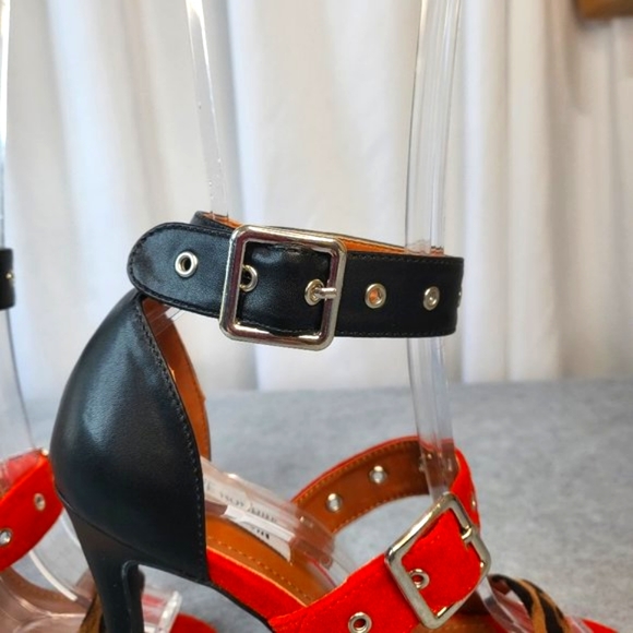☆ Cape Robbin 3 Straps Red, Black & Leopard 4.5" Stiletto Heels - Picture 7 of 10